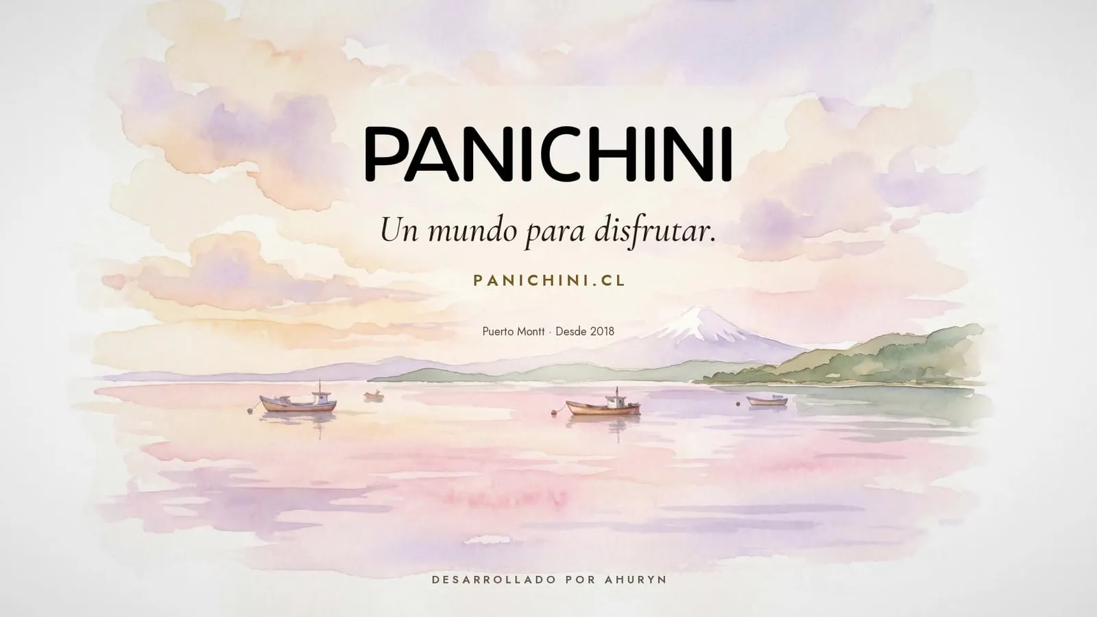 Cierre del film: PANICHINI, un mundo para disfrutar, sobre el lago en acuarela. Desarrollado por AHURYN